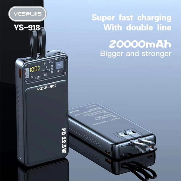 بور  YS-918 20000mah Pd20w مع كيبلات شحن Image 3 Preview