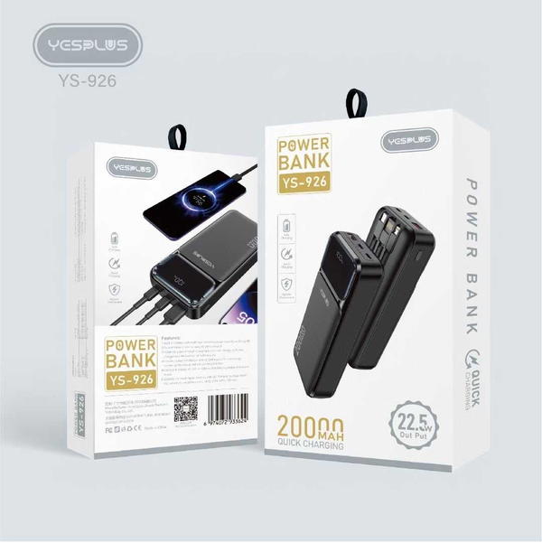 بور بنك YS-926 20000mah PD20w مع كيبلات شحن Image 2 Preview