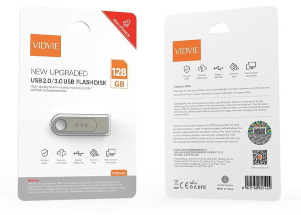 فلاش USB ذاكرة VIDVIE 128GB حديد  Image 1 Preview