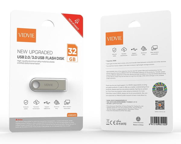فلاش USB ذاكرة VIDVIE 32GB حديد  Image 1 Preview