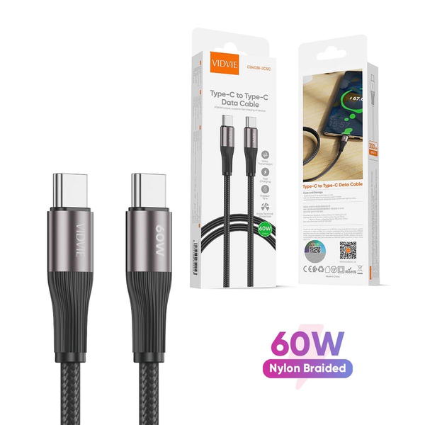 كيبل PD TC-TC VIDVIE 4038 تايب سي ٢متر Image 1 Preview