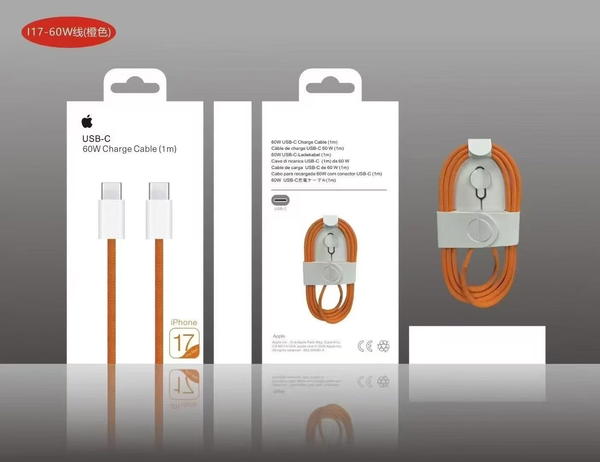 كيبل ايفون 17promax اصلي 60w برتقالي  Image 2 Preview