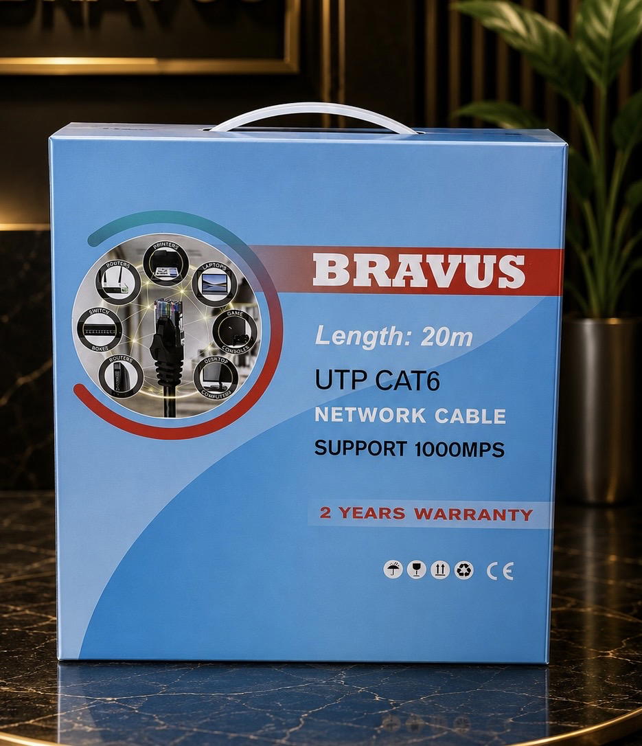 كيبل نانو-راوتر CAT-6 20m BRAVUS Preview Image