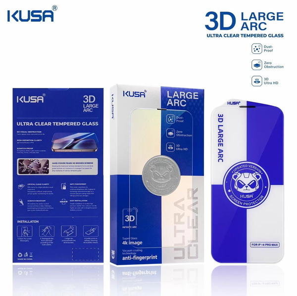 لاصق ايفون شفاف بالكامل مع فلتر سماعة ماركة KUSA Image 3 Preview