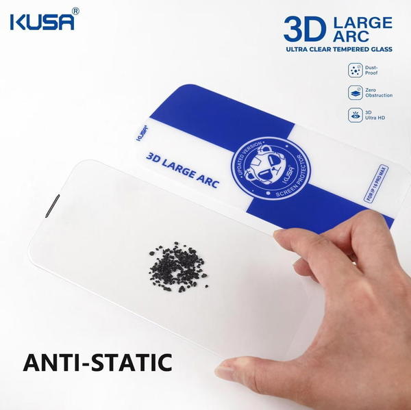 لاصق ايفون شفاف بالكامل مع فلتر سماعة ماركة KUSA Image 5 Preview