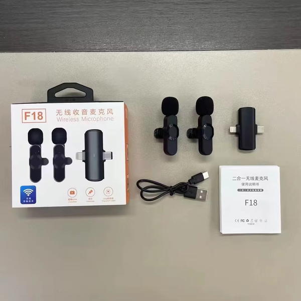 نك مايك اصلي F18 وايرلس للايفون وتايب سي Image 2 Preview