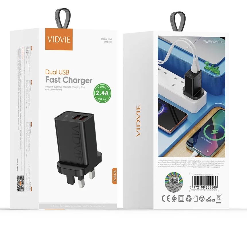راس شاحن VIDVIE 175 2USB 12w Preview Image