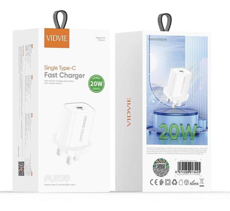 راس شاحن PD20w VIDVIE 170 Preview Image