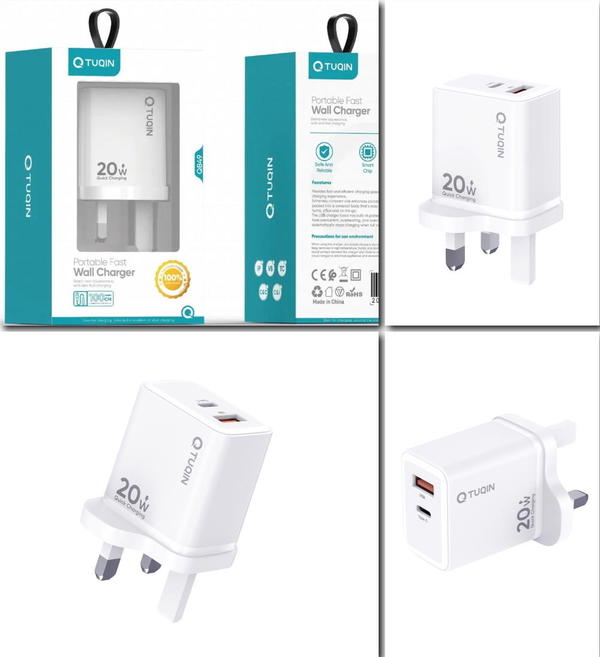 راس شاحن QB49 USB+PD20w شحن سريع Image 1 Preview