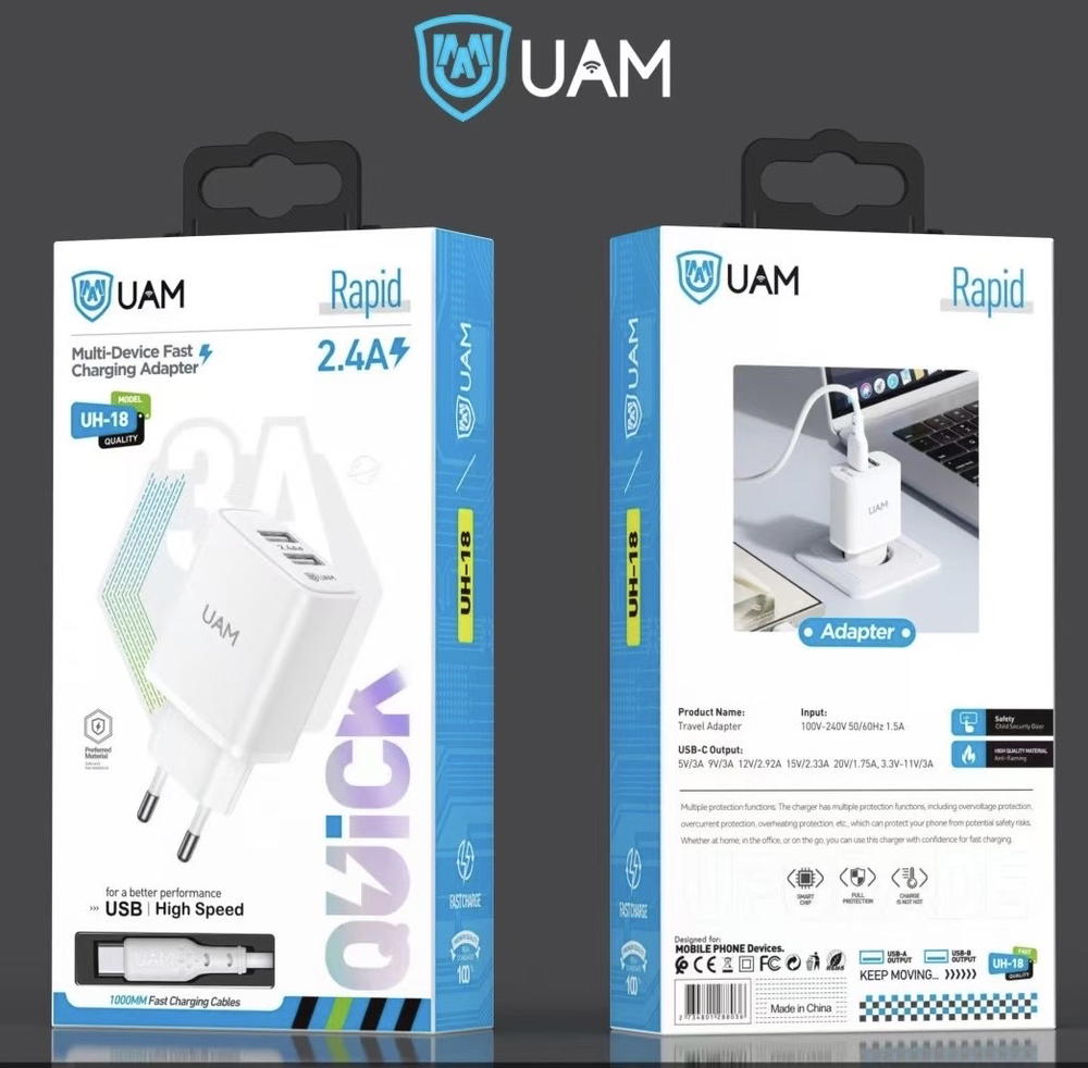شاحن ماركة UAM UH-18 2USB12w Preview Image