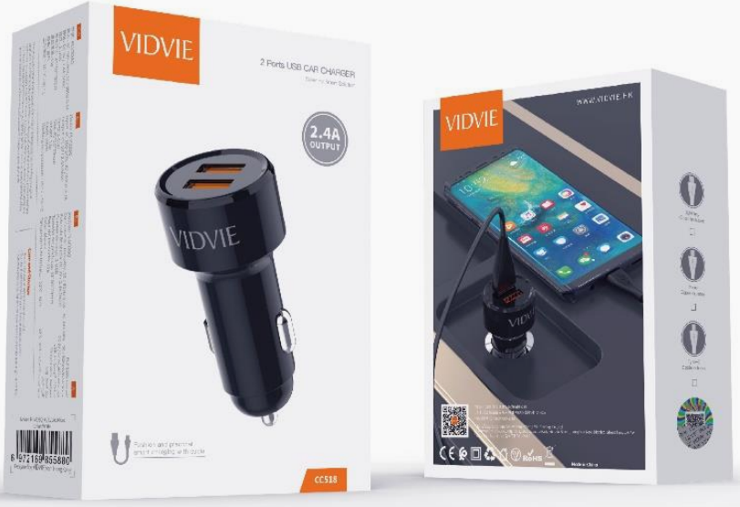 شاحن سيارة  VIDVIE 518 2USB Preview Image