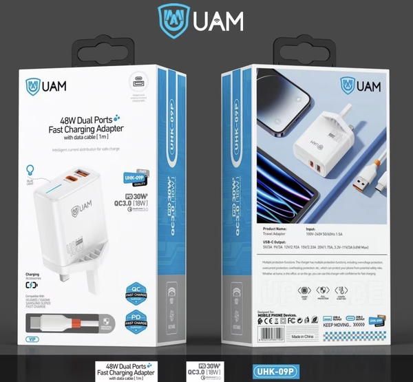 شاحن تايب سي UHK-09 USB+PD48w Image 1 Preview