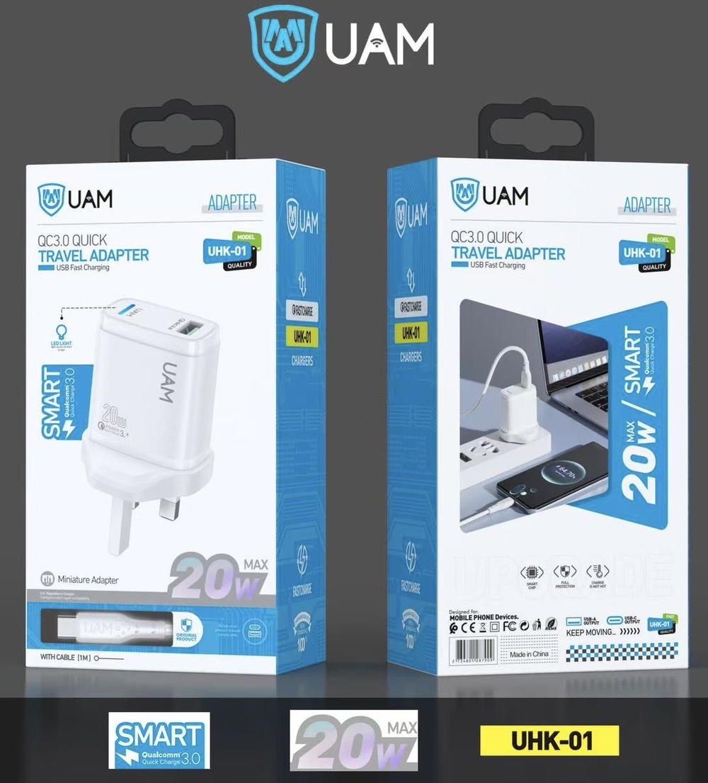 شاحن UHK-01 UAM USB 20w شحن سريع Preview Image