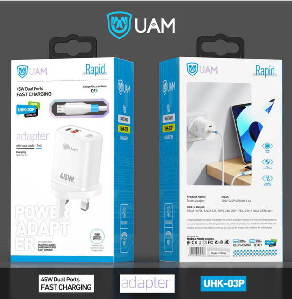 شاحن تايب سي UHK-03 PD+USB45W Image 1 Preview