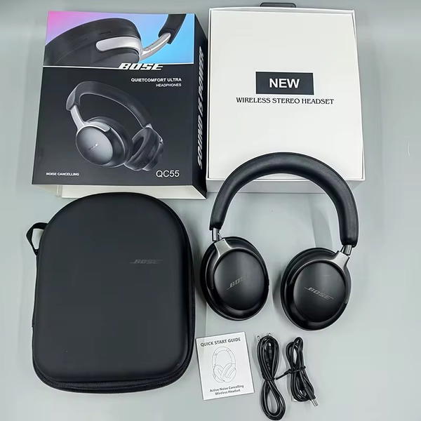 سماعة طاك بلوتوث QC55 مع حقيبة جلد Image 2 Preview