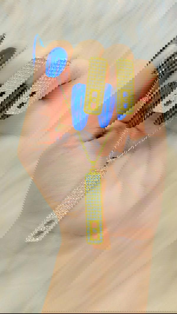 نص طقم سلسله وحلق جولد  Image 2 Preview