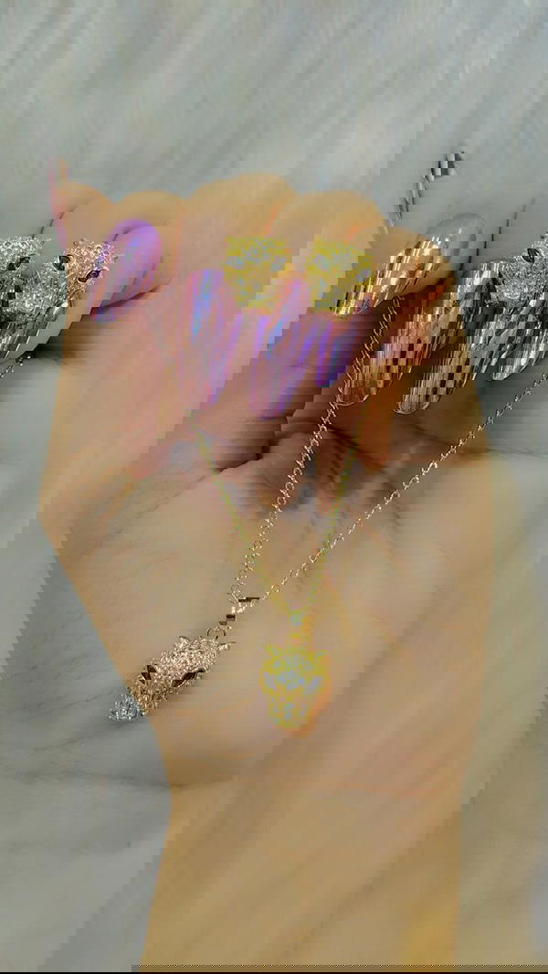 نص طقم سلسله وحلق جولد  Image 7 Preview
