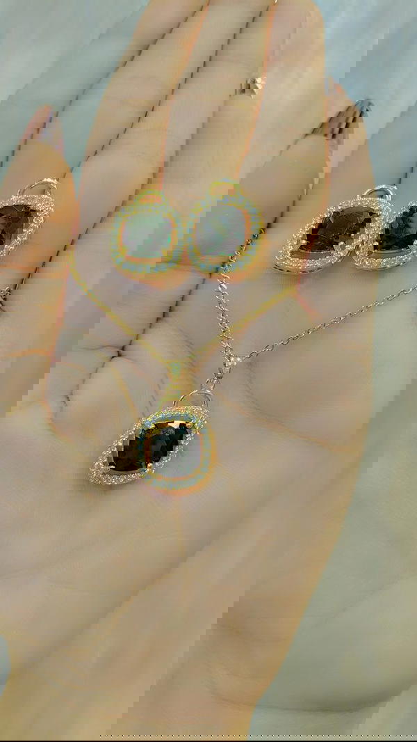 نص طقم سلسله وحلق جولد  Image 10 Preview