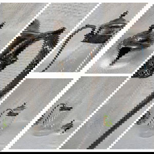 إبريق  فيكتوري  عتيق مع غطاء ومقبض فضة Image 1 Preview