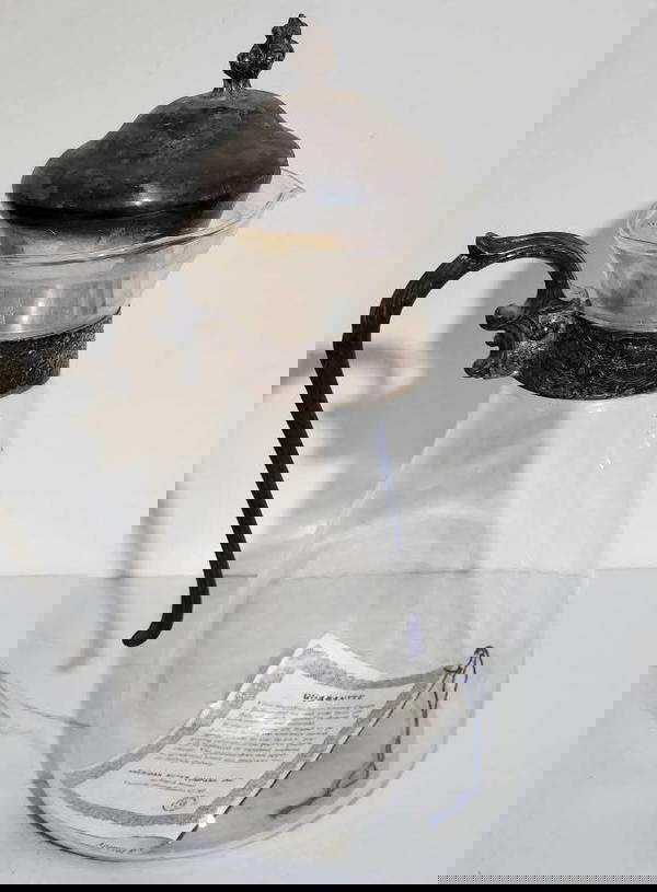 إبريق  فيكتوري  عتيق مع غطاء ومقبض فضة Image 6 Preview