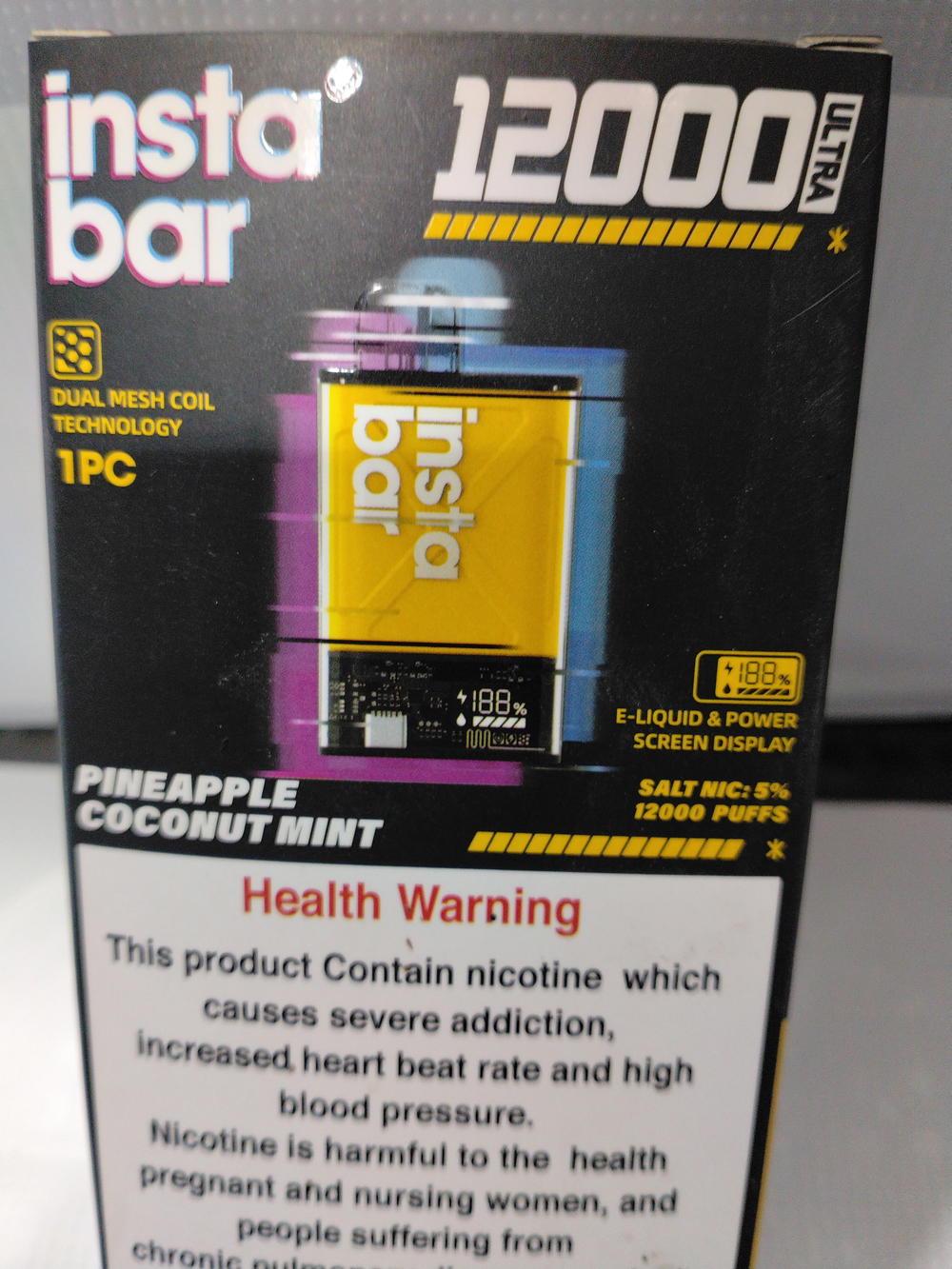 فزول انستا بار 12000سحبة  50% نكهة PINEAPPLE COCONUT MINTS Preview Image