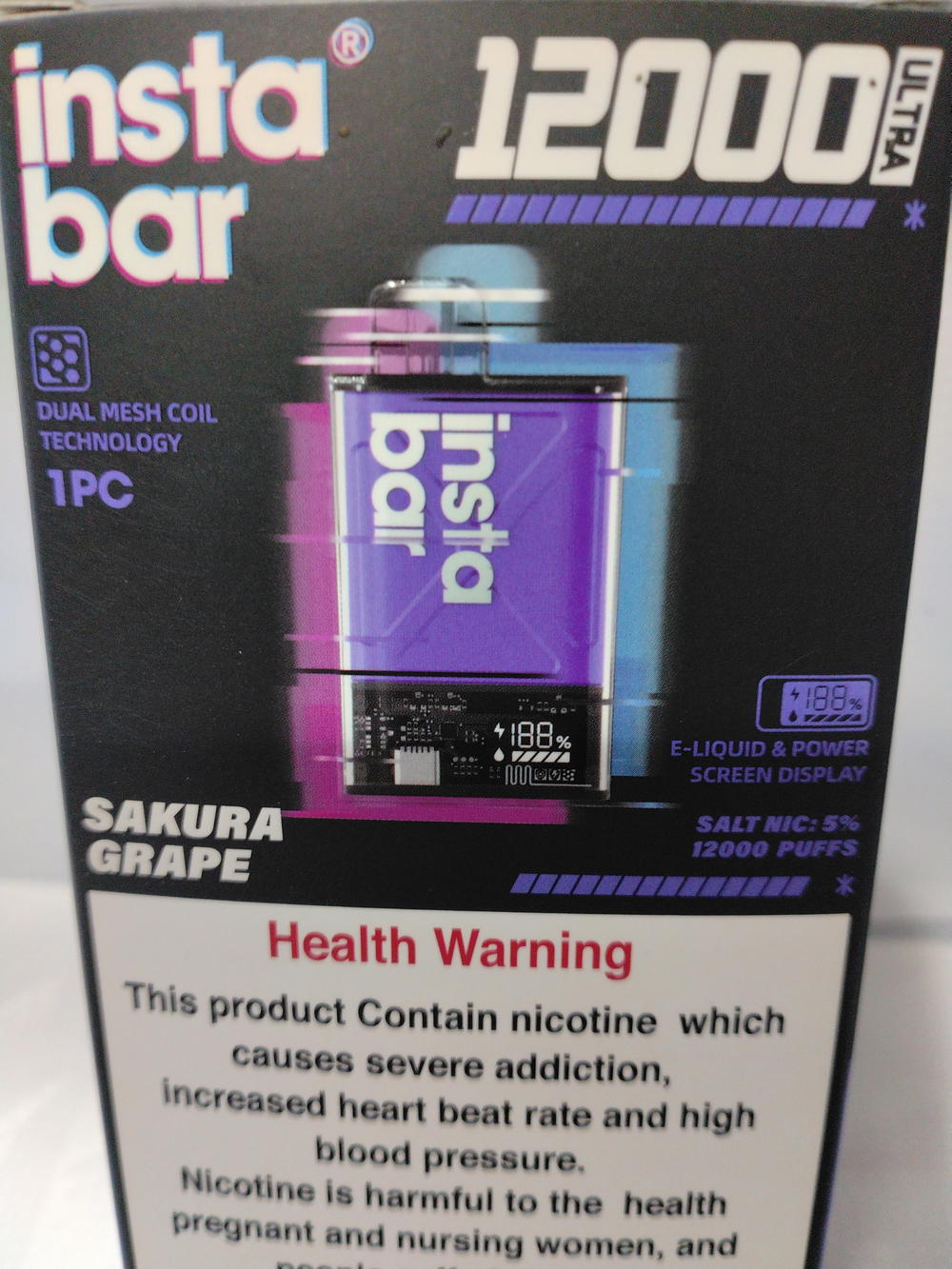 فزول انستا بار 12000سحبة  20% نكهة Sakura greape Preview Image