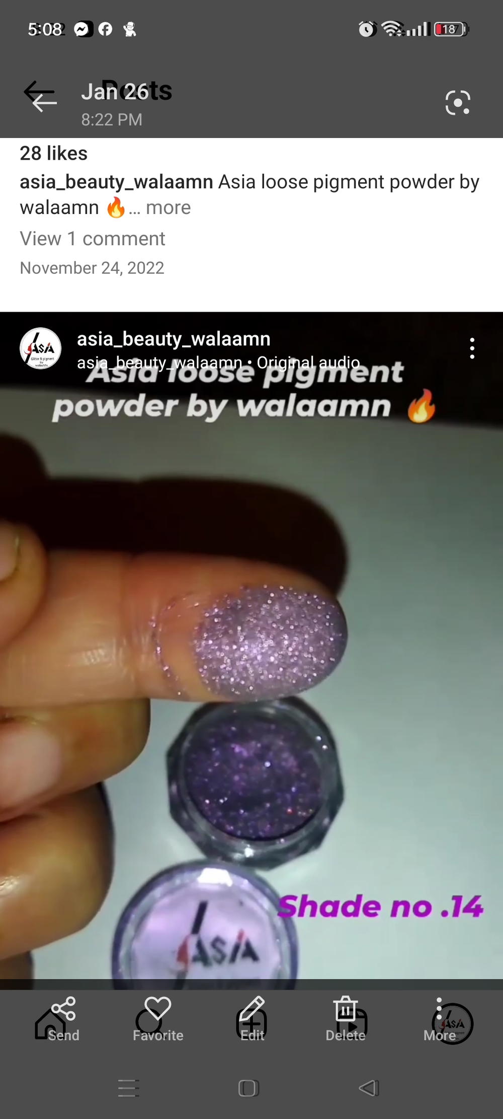 اسيا بيوتى لوس بجمنت باودر رقم Asia beauty loose pigment powder by walaamn ١٤ Preview Image