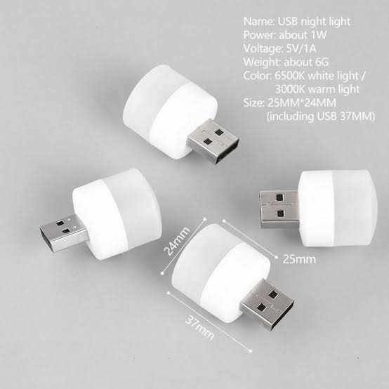 لمبة فيشة USB للكمبيوتر والموبايل، اباجورة مكتب LED دائرية صغيرة لحماية العين والقراءة Image 3 Preview