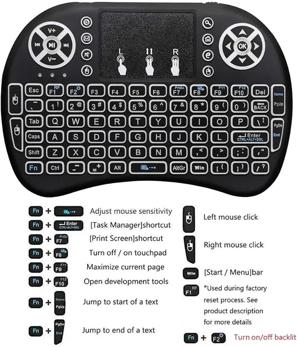 لوحة مفاتيح لاسلكية صغيرة محمولة+ماوس Image 6 Preview