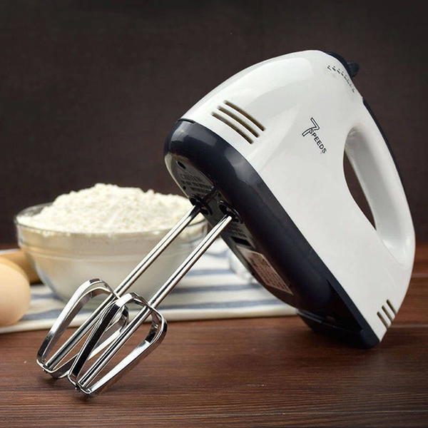 مضرب يدوي كهربائي 7 سرعات تربو 4 مضرب من الإستانلس ستيل Portable Hand Mixer Machine Image 5 Preview