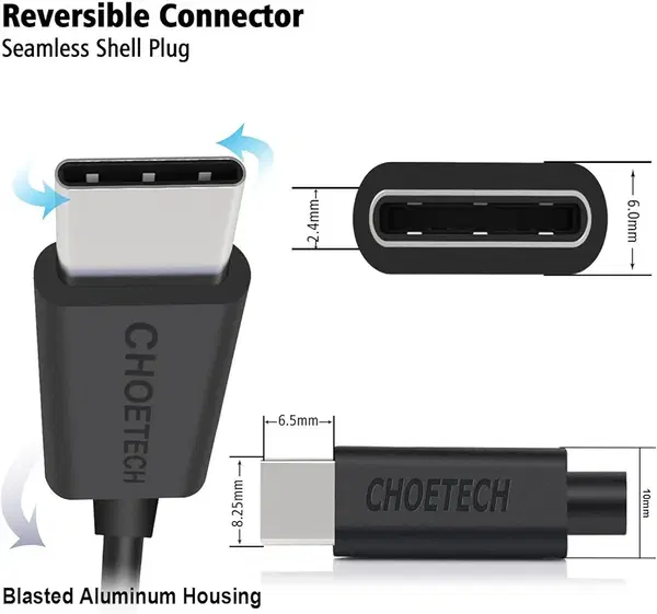 عرض الكومبو كابل مايكرو + كابل تايب سي من choetech  Image 1 Preview