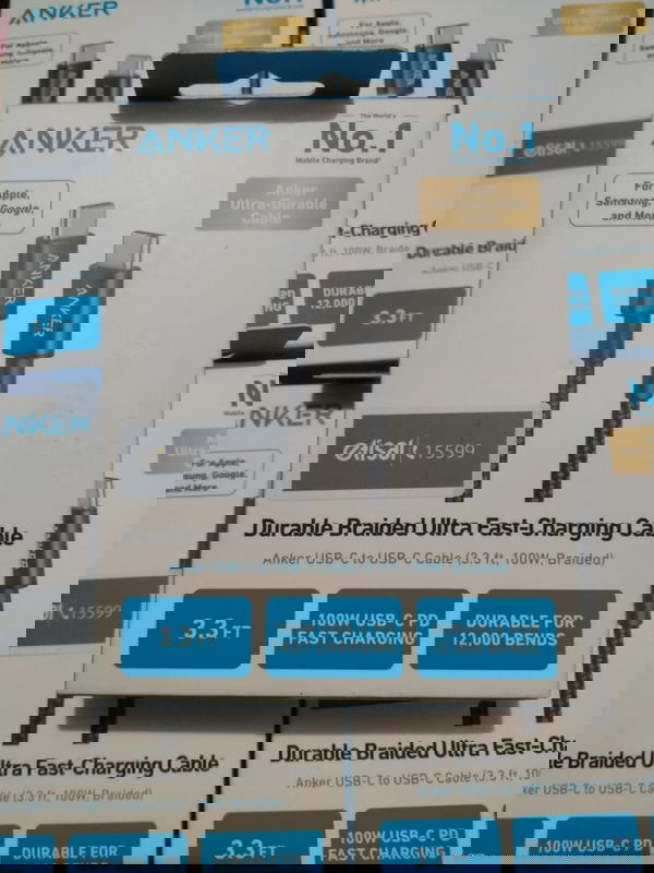 كابل 100وات PD تايب سي *تايب سي من انكر اصلي ضمان عام Image 1 Preview