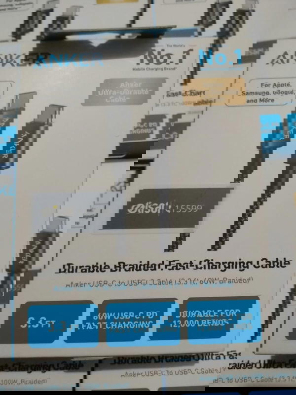 كابل انكر تايب سي *تايب سي PD 60 وات اصلي ضمان عام Image 2 Preview