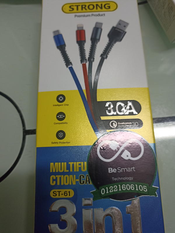 كابل شحن باوربانك 15 سم 3*1 تايب سي وايفون ومايكرو من Strong Image 2 Preview