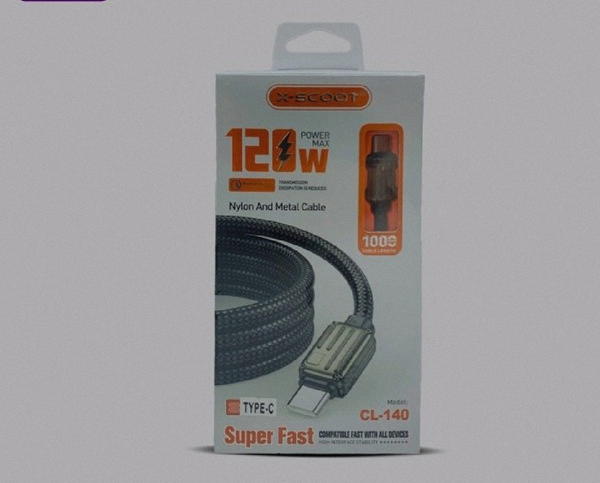 كابل تايب سي 120 وات يدعم شحن سريع و Super Vooc من X Scott  Image 1 Preview