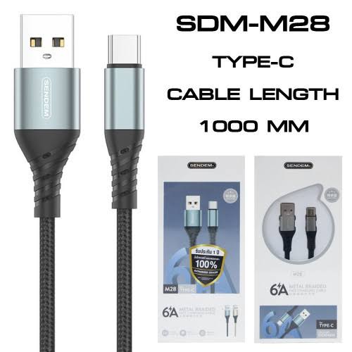 كابل تايب سي 6 امبير مضفر يدعم شحن سريع و Super Vooc من sendem  Image 2 Preview