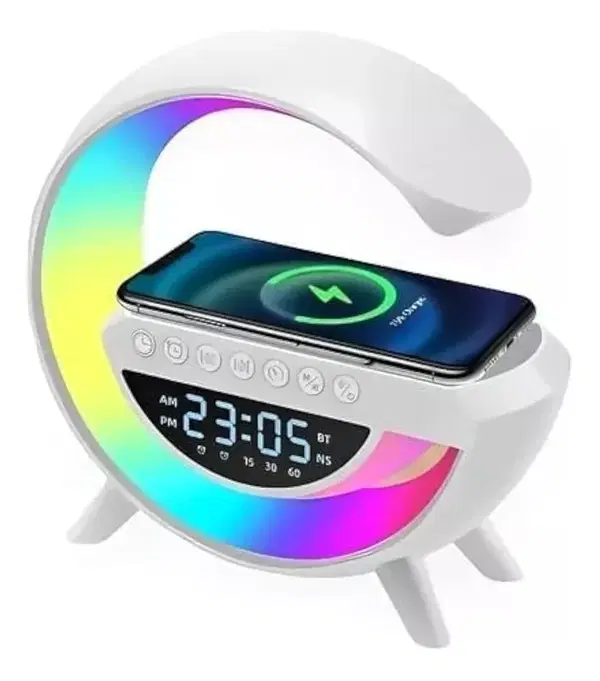 صب اباجورة مزود باضائة RGB وساعة ديجيتال Image 1 Preview