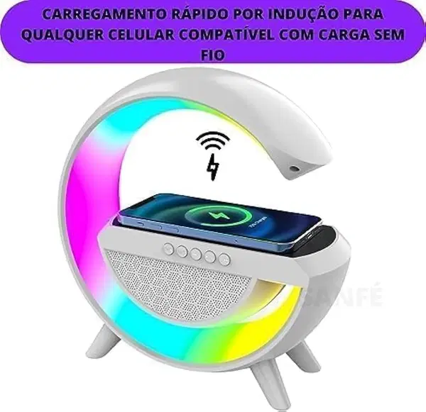 صب اباجورة مزود باضائة RGB وساعة ديجيتال Image 7 Preview