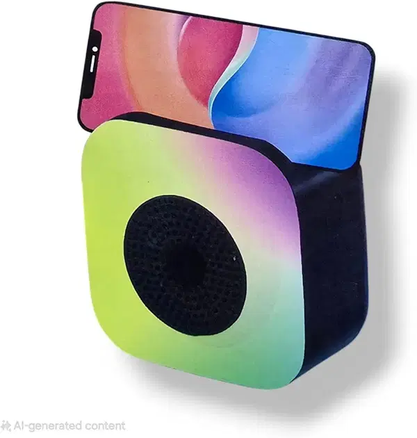 صب ووفر بلتوث بحامل للموبايل يعمل بالشحن مزود باضاءة RGB Image 2 Preview