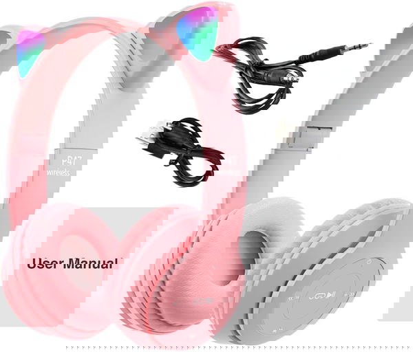 سماعة راس P47 على شكل قطة للاطفال والبنات Image 2 Preview