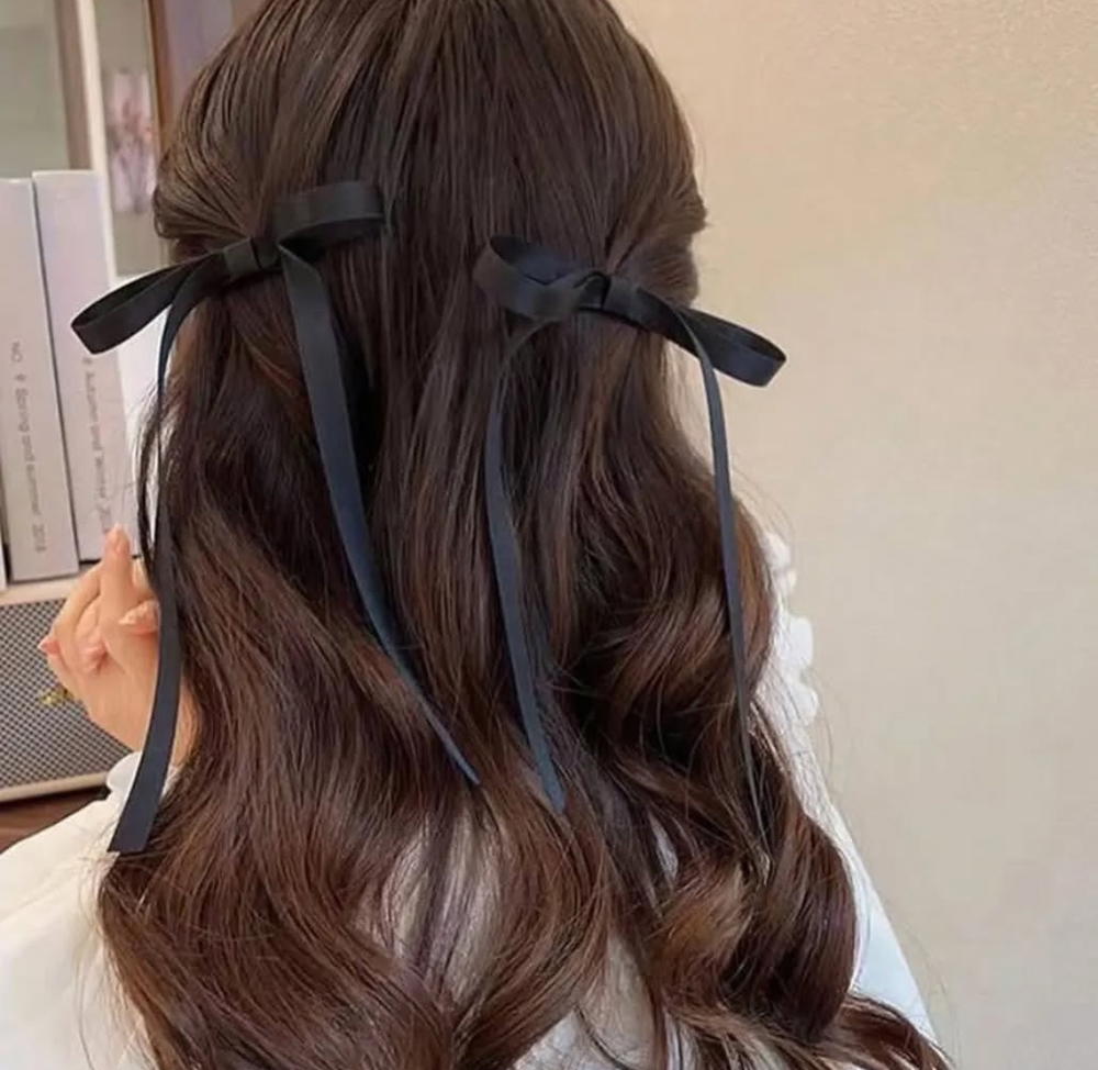  black Long hair bow Preview Image
