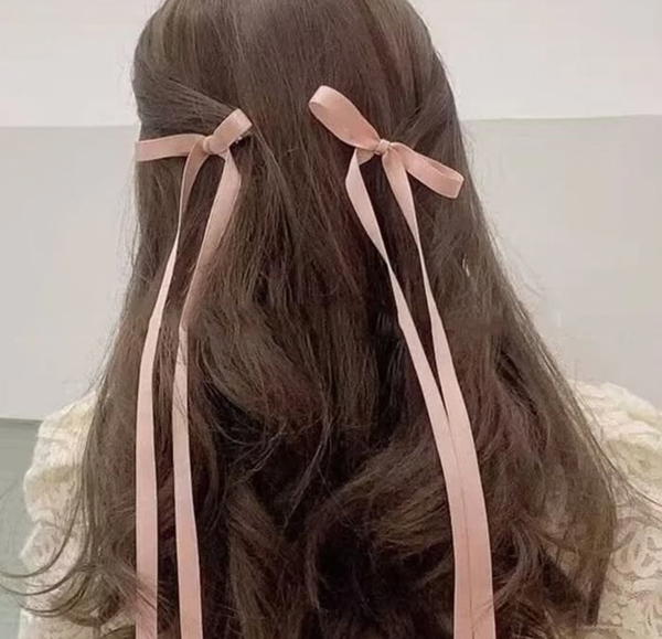  pink Long hair bow Image 1 Preview
