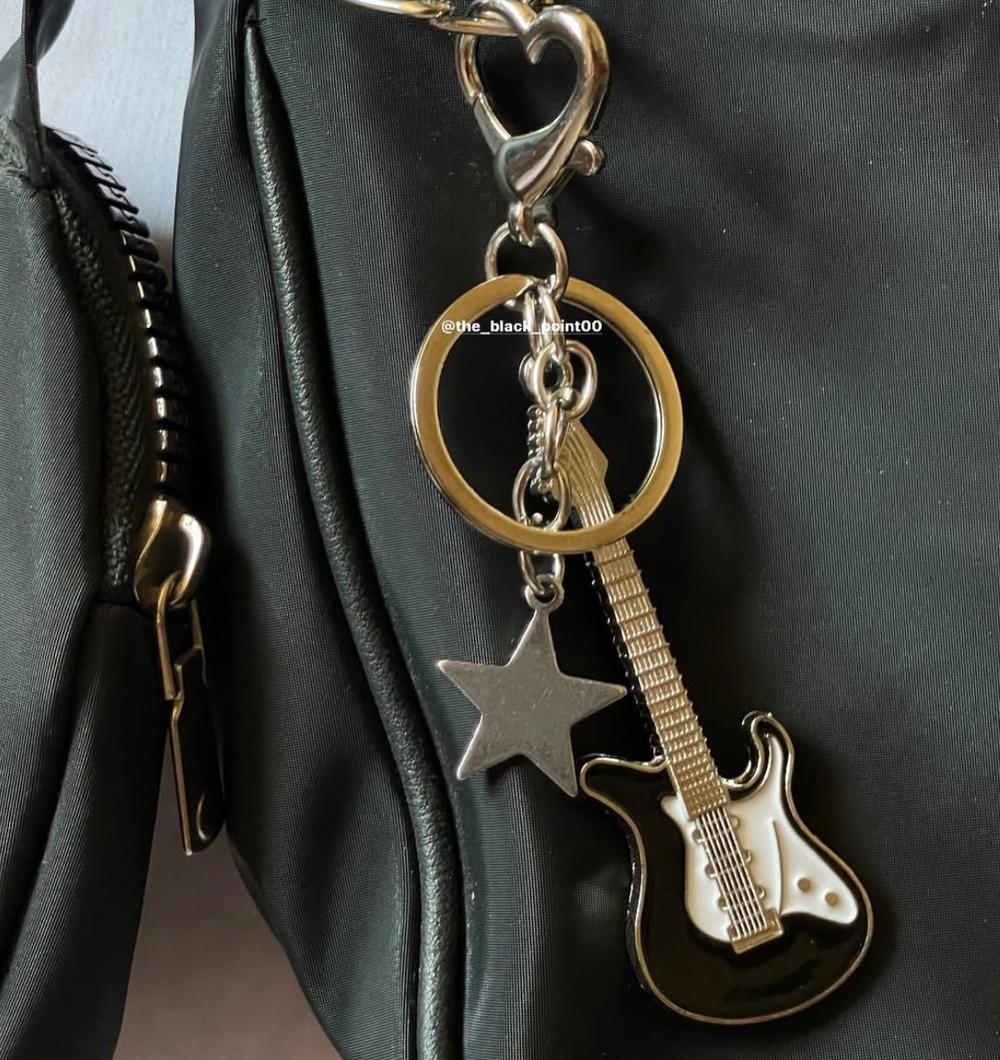   Black Guitar Keychain Preview Image