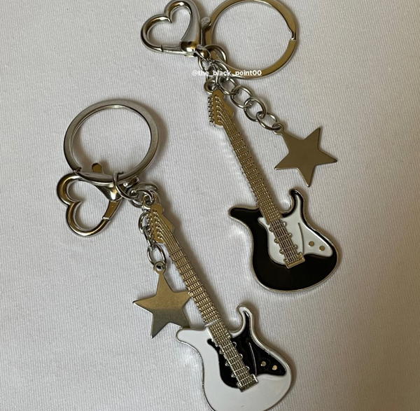   Black Guitar Keychain Image 2 Preview
