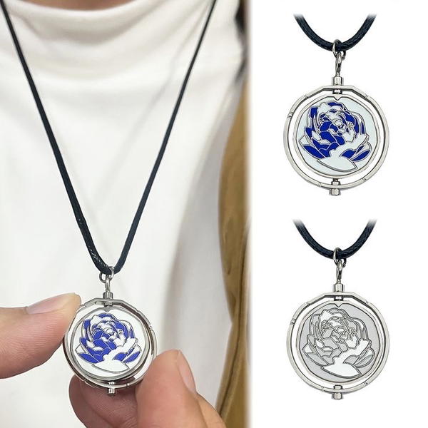 Jinx Blue Rose Rotating Necklace Image 2 Preview