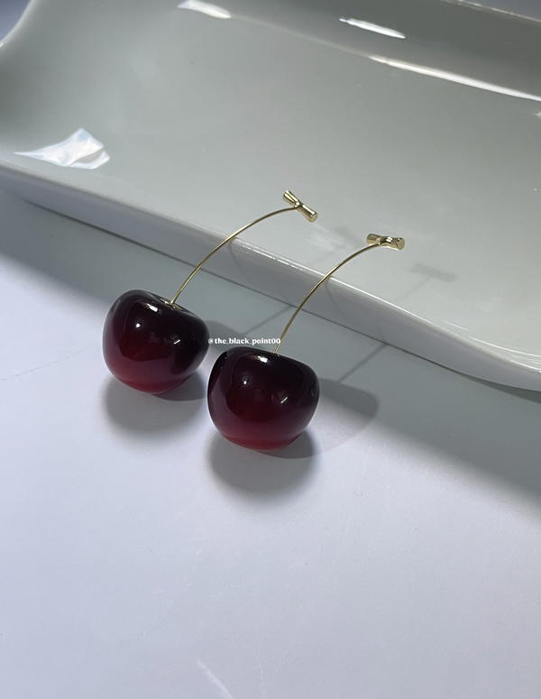 Red cherry drop earrings 🍒 Image 3 Preview
