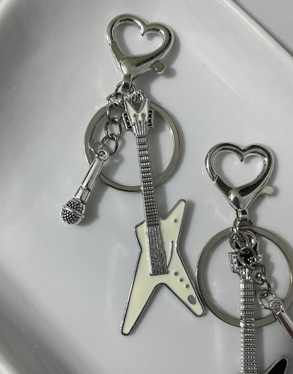 White Guitar Keychain 🎸 Image 1 Preview