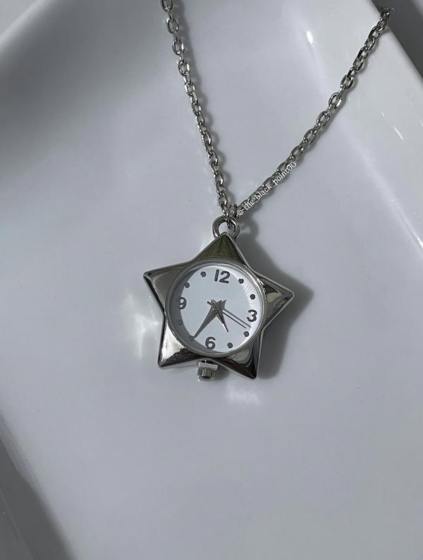 Vintage Star Clock Necklace, Image 1 Preview