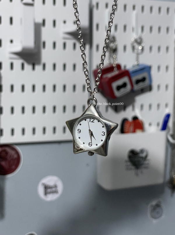 Vintage Star Clock Necklace, Image 2 Preview