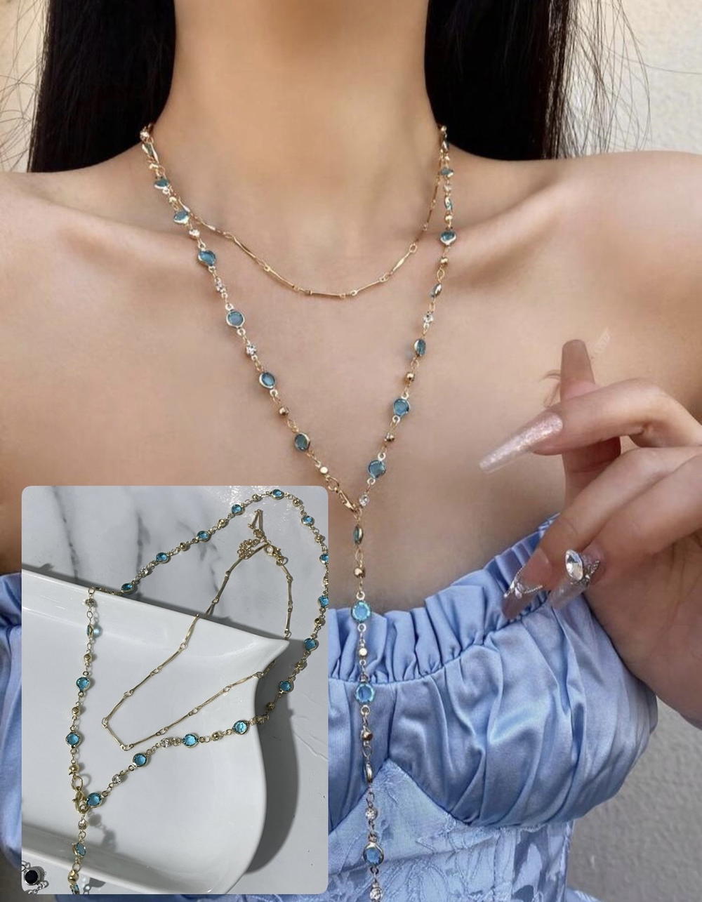 Stainless Steel Tone Layered Necklace Set Preview Image